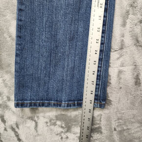 Vintage Maurices Jeans Womens 7/8 SHORT Blue Taylor Boot Cut Mid Rise Stretch - Picture 11 of 13